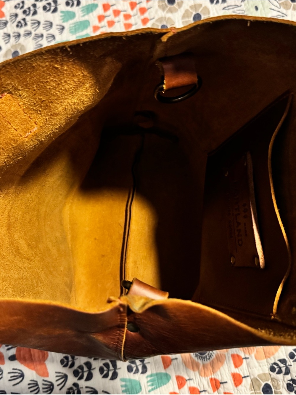 Portland Leather Brown Crossbody Tote - Picture 5 of 13